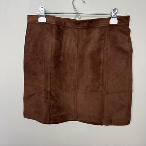 Banana Republic NWT Brown Vegan Faux Suede A-Line Mini Skirt Size 12